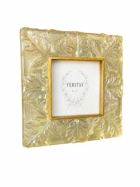Vintage Veritas Amber Leaf Decorative Square Frame with Gold Inner Border